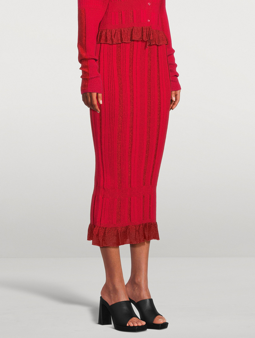 Tinsel Knit Midi Skirt