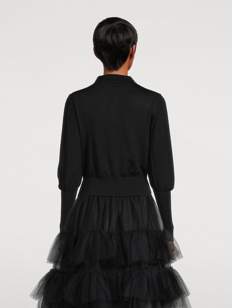 Wool Silk Polo Sweater