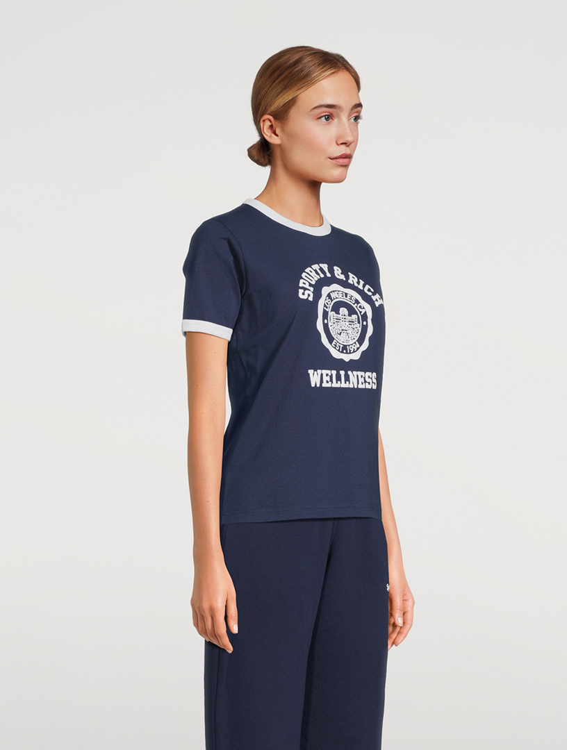 Emblem Flocked Ringer T-Shirt