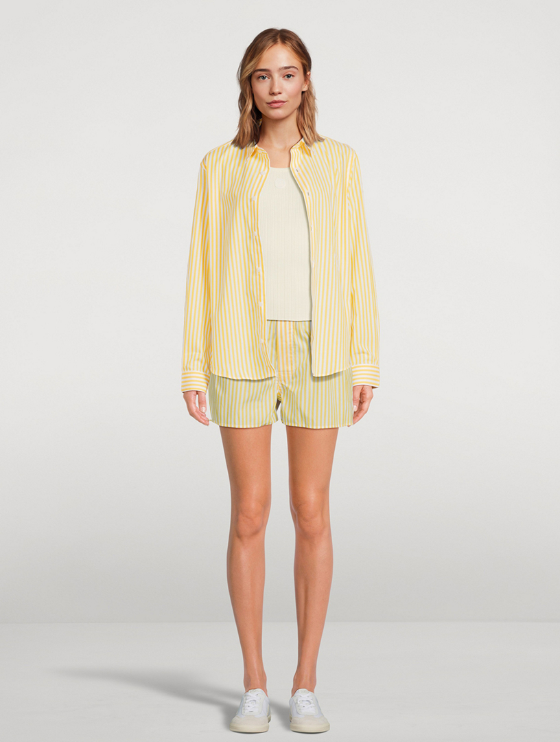 SRC-Embroidered Shirt Stripe Print