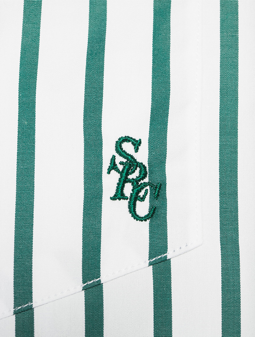 SRC-Embroidered Oversized Shirt Stripe Print