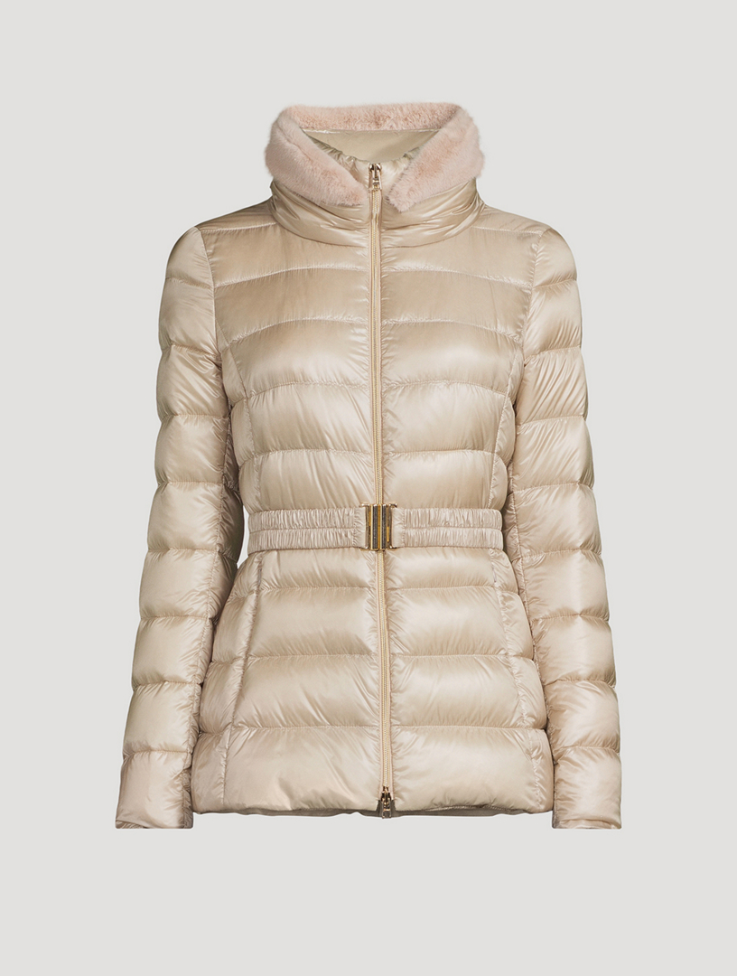 HERNO Claudia Faux Fur Trimmed Down Jacket