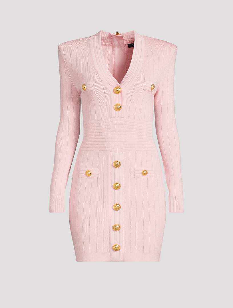 Long-Sleeve Knit Mini Dress