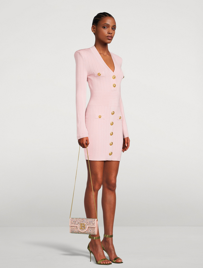 Long-Sleeve Knit Mini Dress