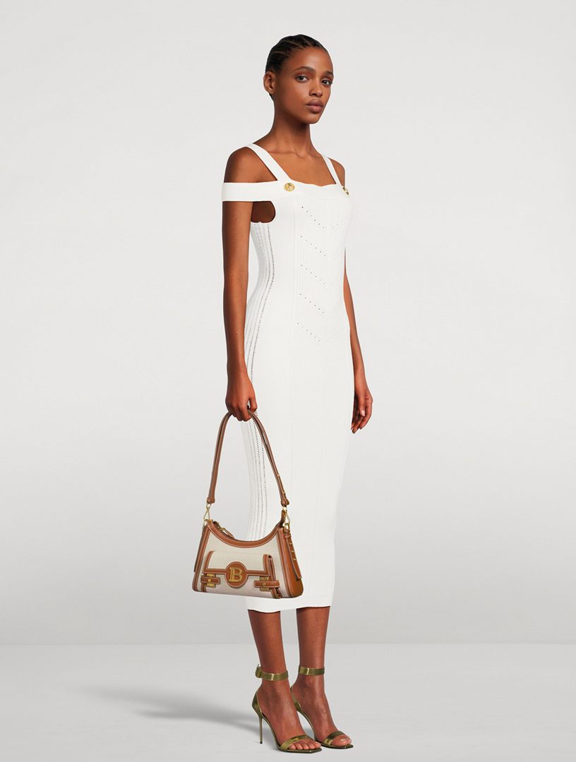 Off-The-Shoulder Knit Midi Dress