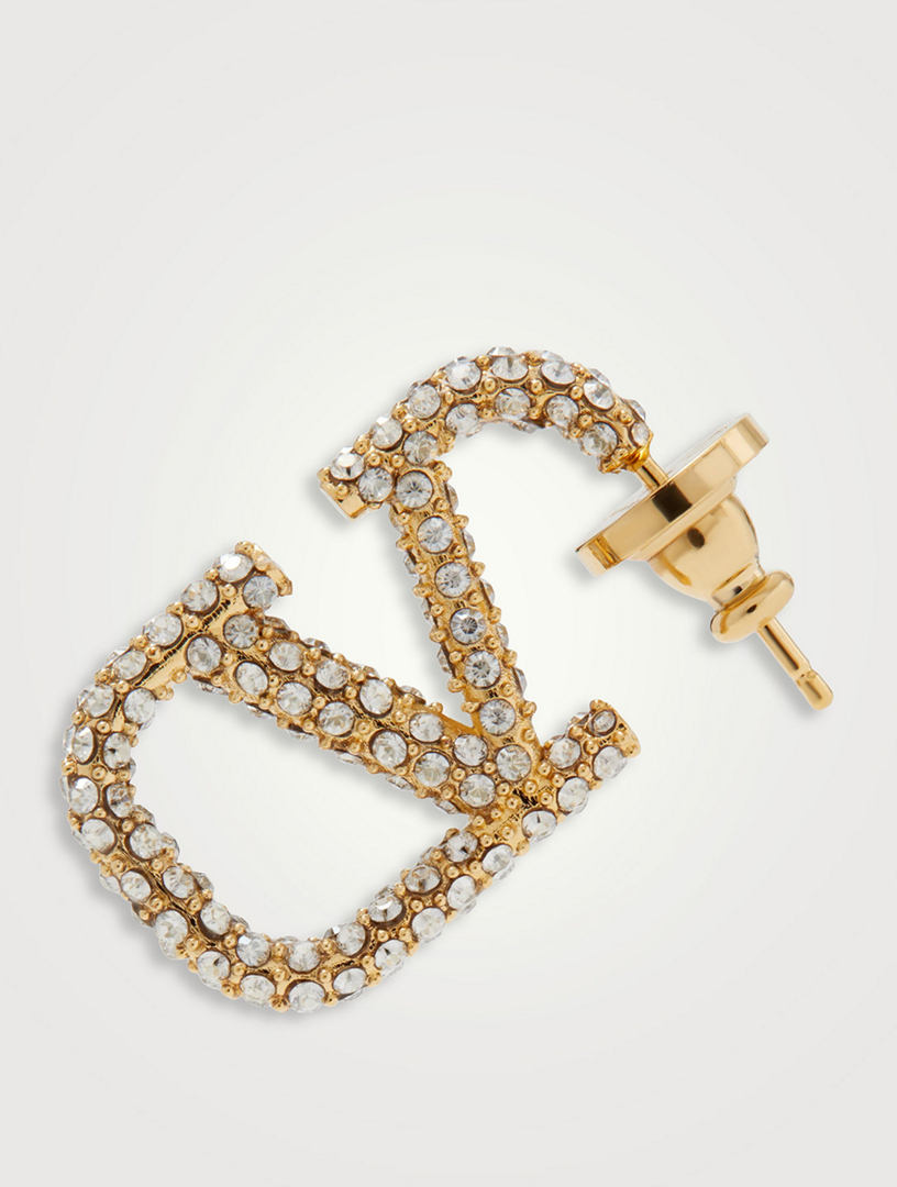 VLogo Pavé Crystal Earrings