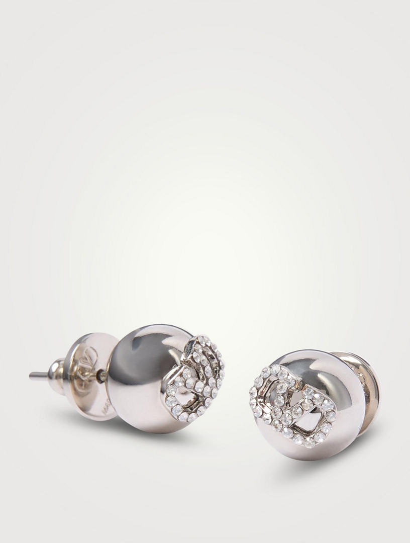 Crystal VLogo Stud Earrings