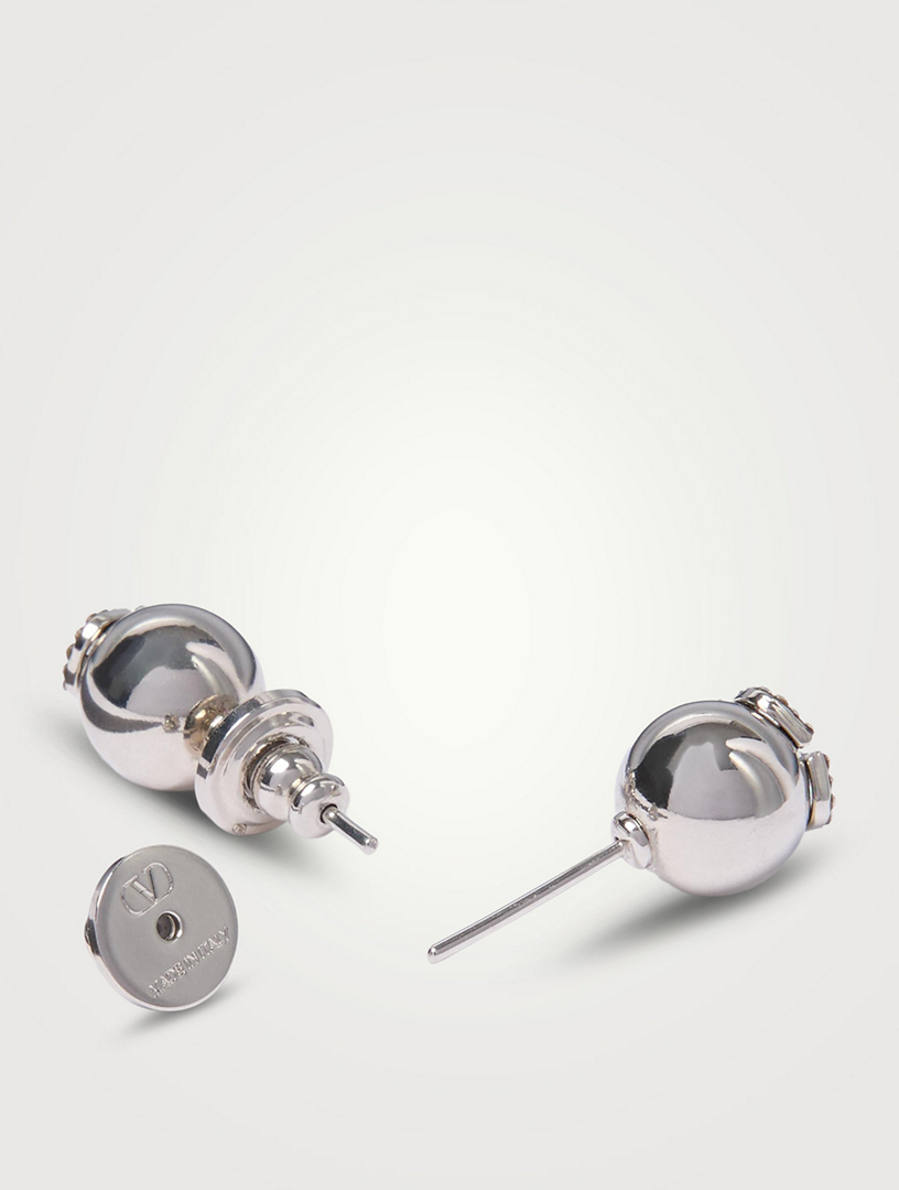 Crystal VLogo Stud Earrings