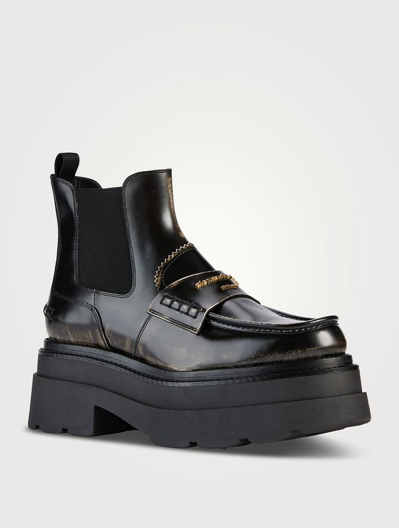 ALEXANDER WANG Carter Leather Platform Loafer Boots Holt Renfrew