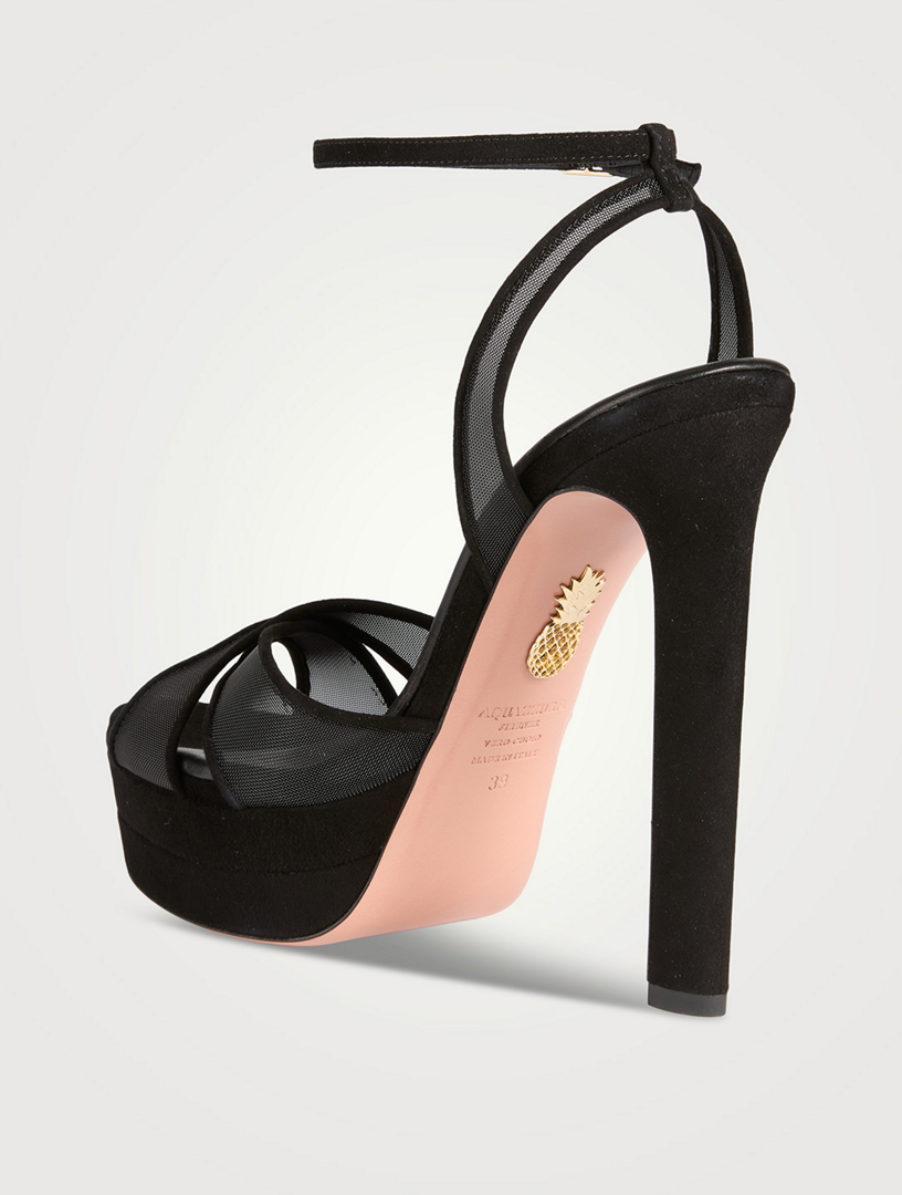 Divine Suede And Mesh Platform Sandals