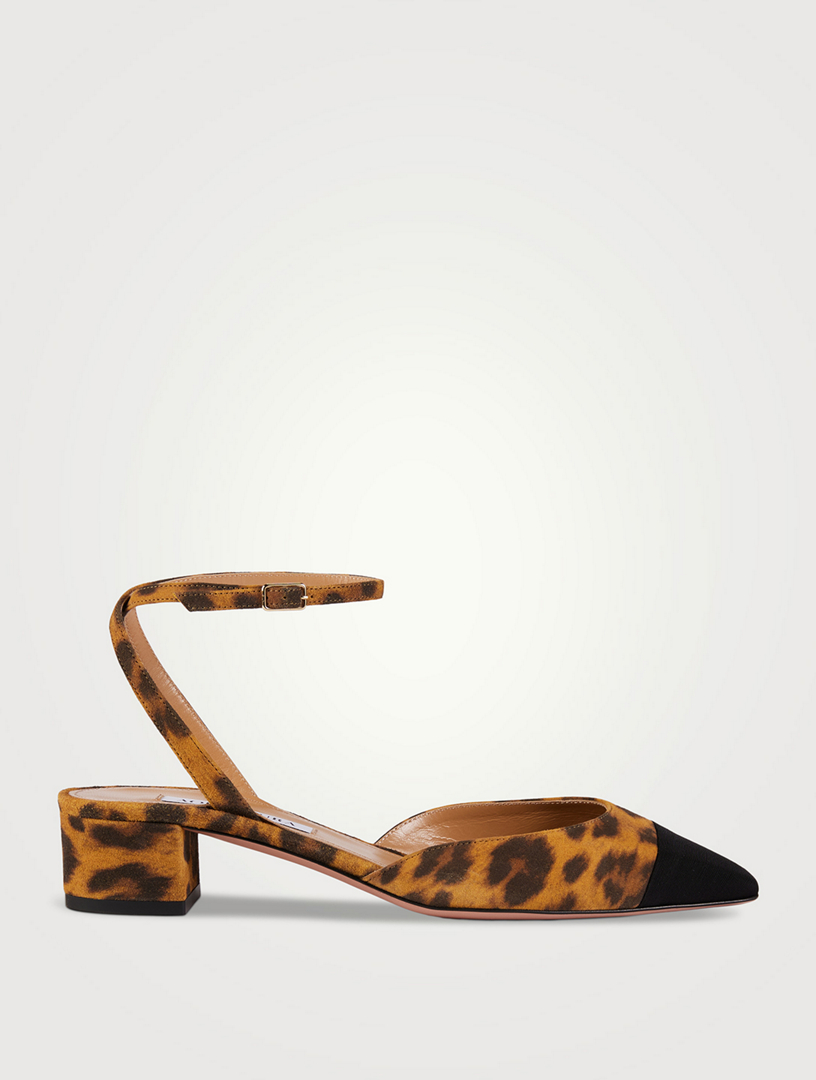 French Flirt Cap-Toe Pumps Leopard Print