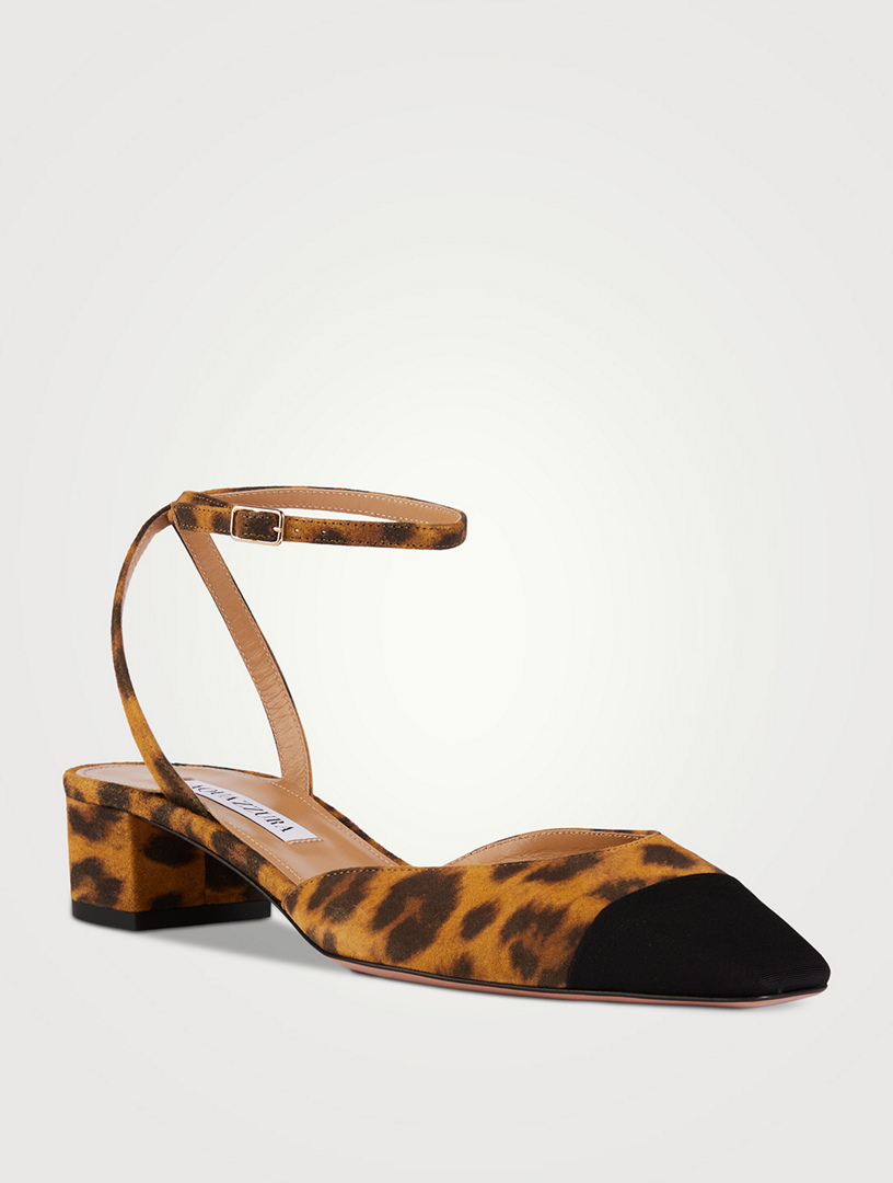 French Flirt Cap-Toe Pumps Leopard Print