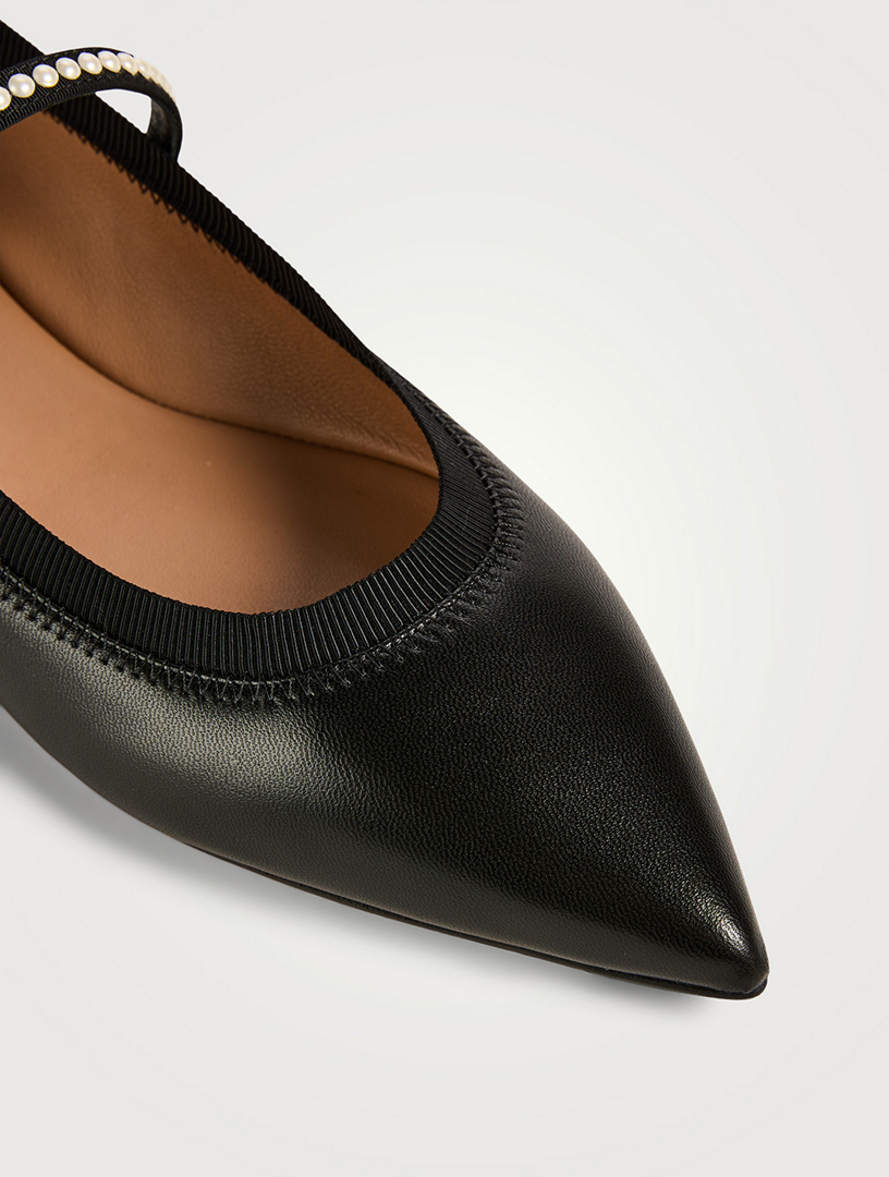 Romy Leather Mary Jane Ballet Flats