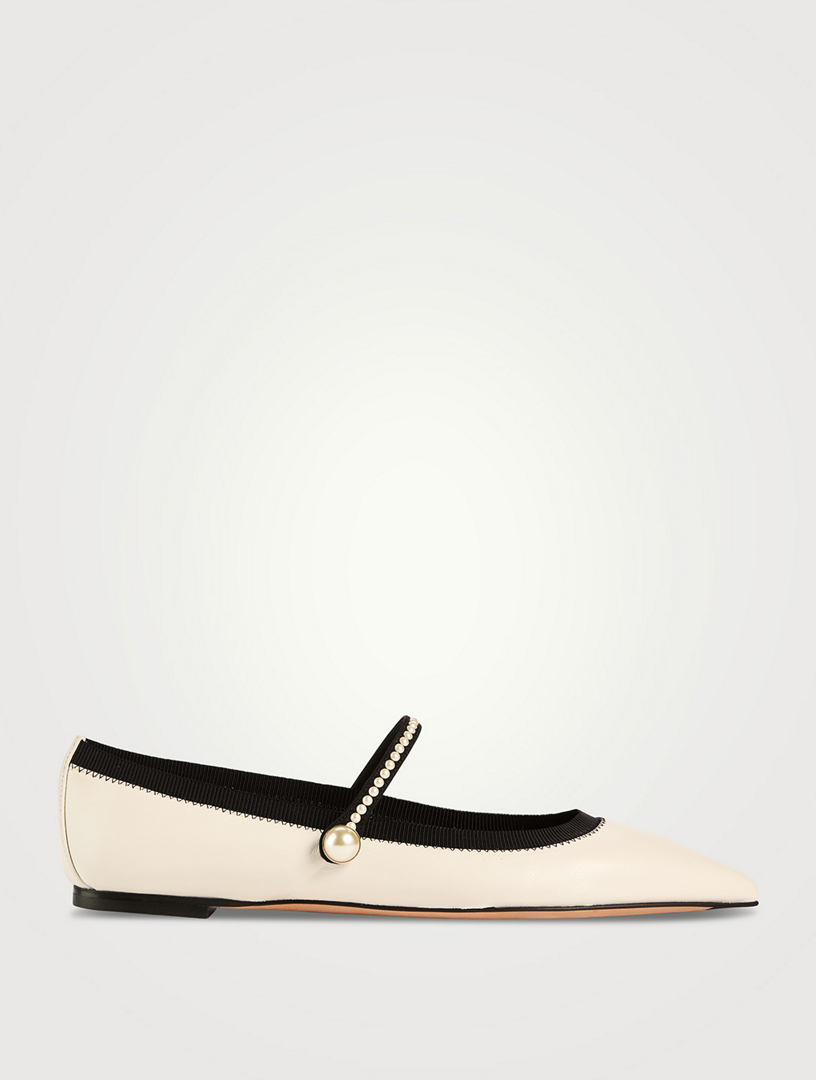 Romy Leather Mary Jane Ballet Flats