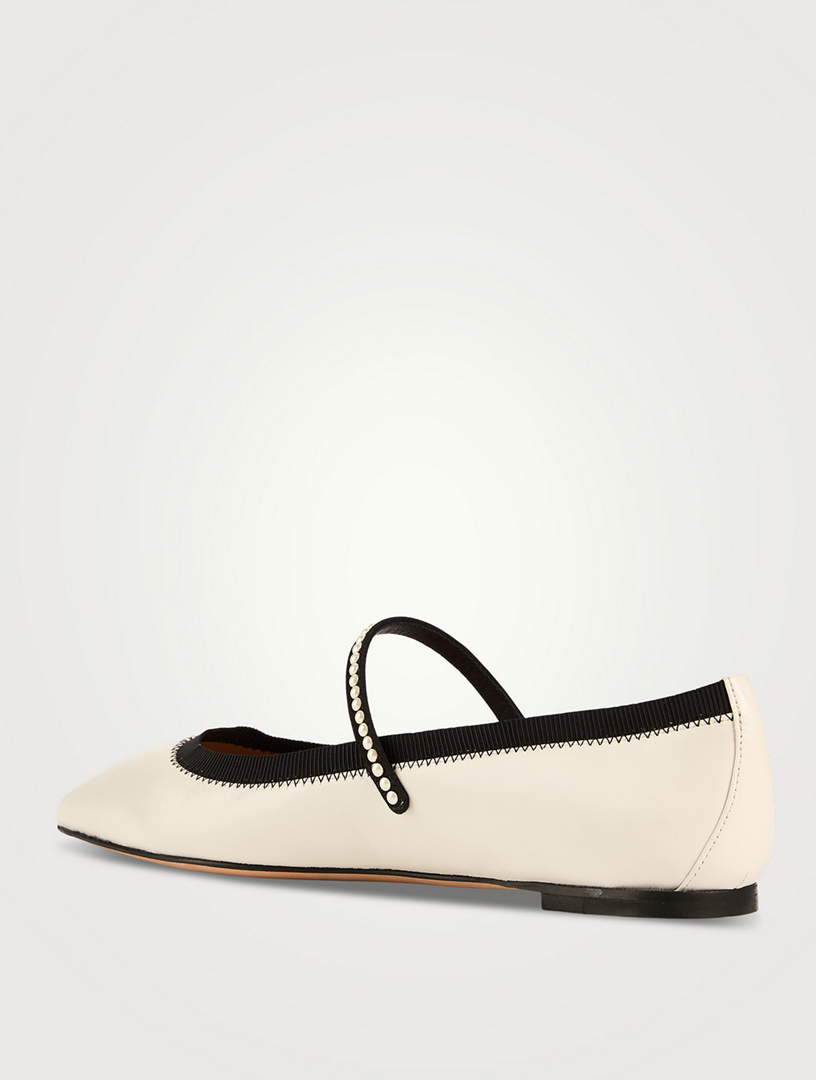 Romy Leather Mary Jane Ballet Flats