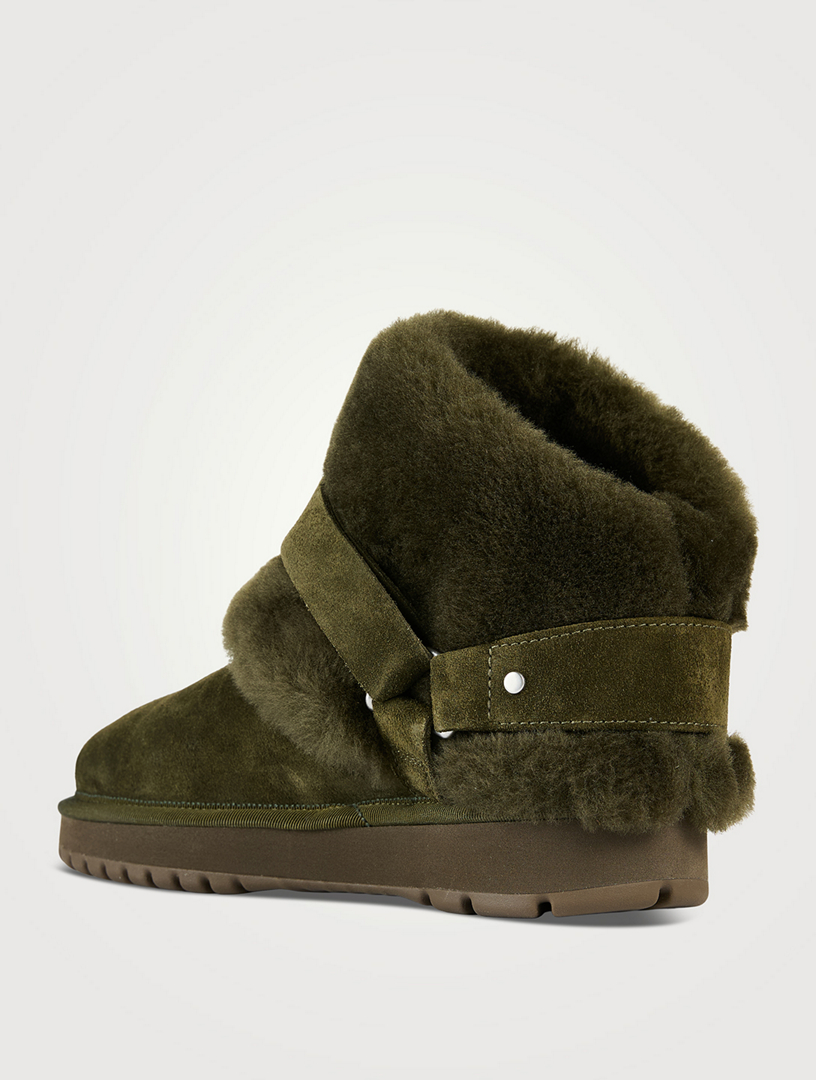 Chubby Shearling-Trimmed Suede Boots