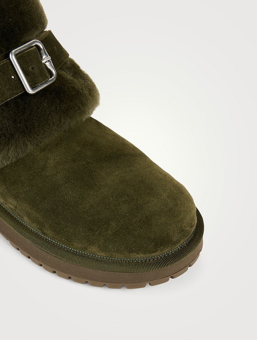 Chubby Shearling-Trimmed Suede Boots