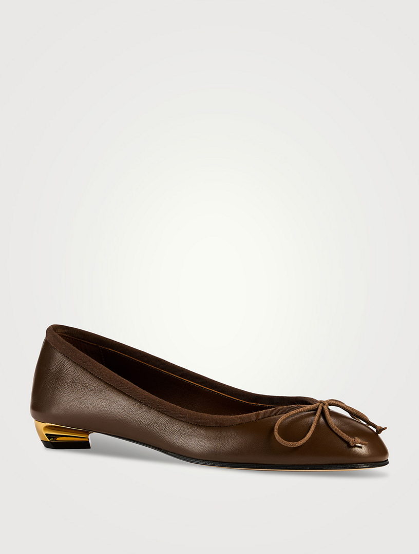 MCQUEEN Armadillo Leather Ballet Flats | Holt Renfrew