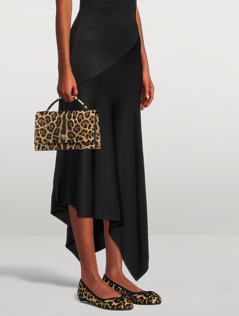 Armadillo Calf Hair Ballet Flats Leopard Print