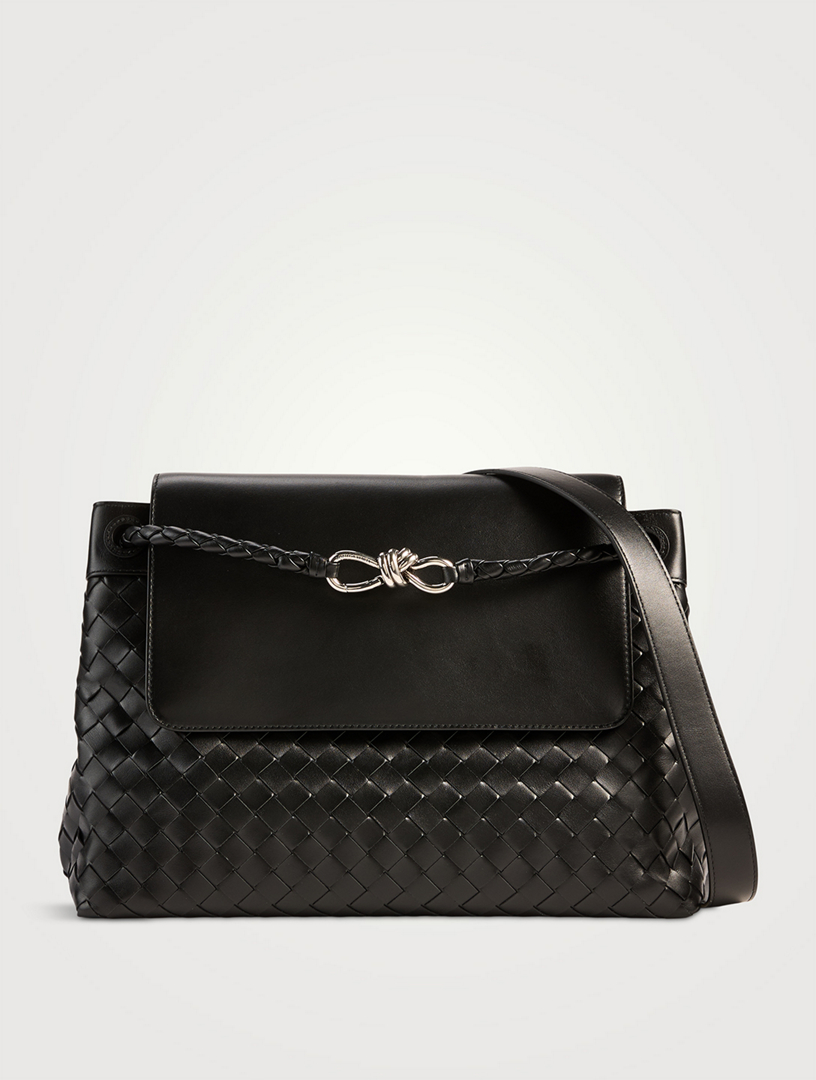 Medium Andiamo Intrecciato Leather Messenger Bag