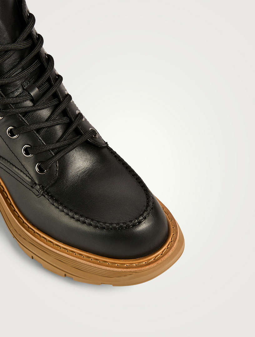 Leather Lace-Up Boots