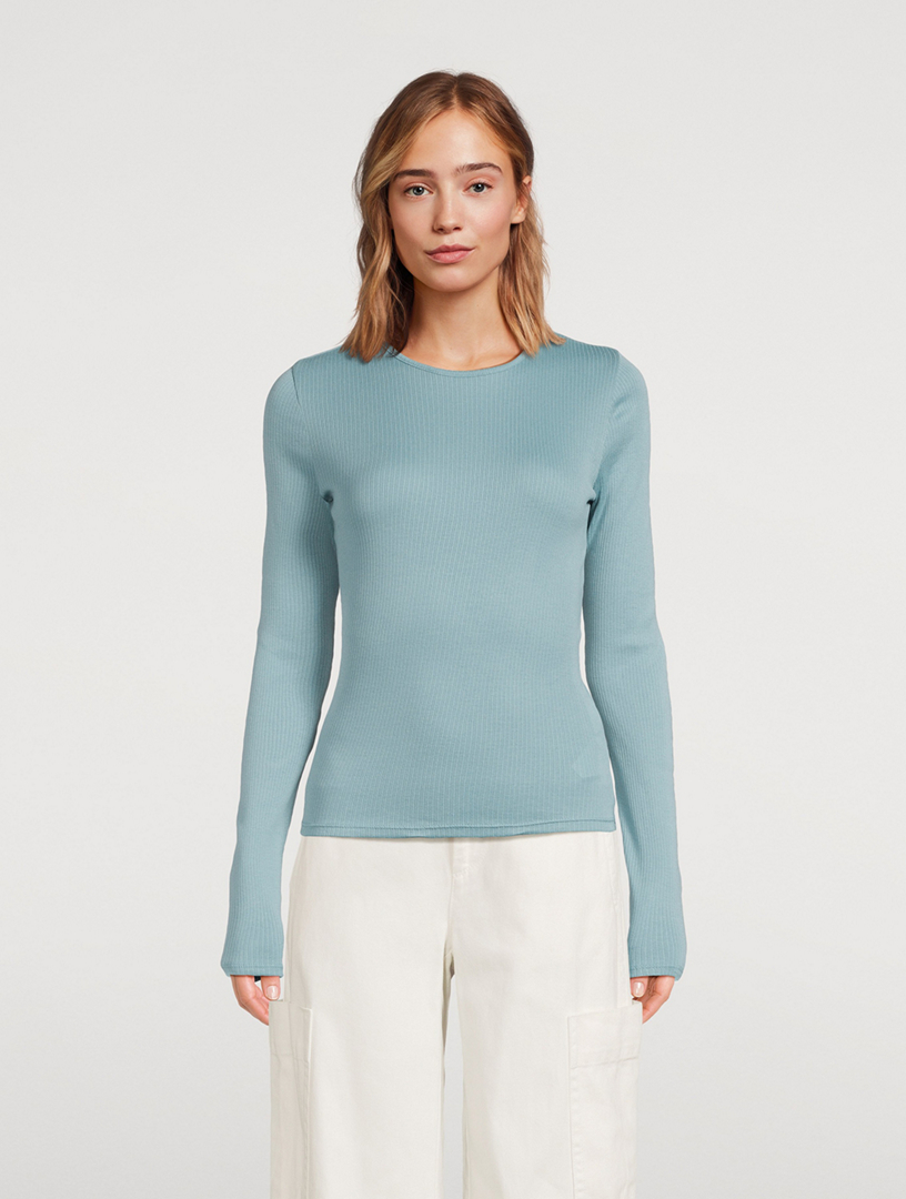 Ribbed Long-Sleeve Top