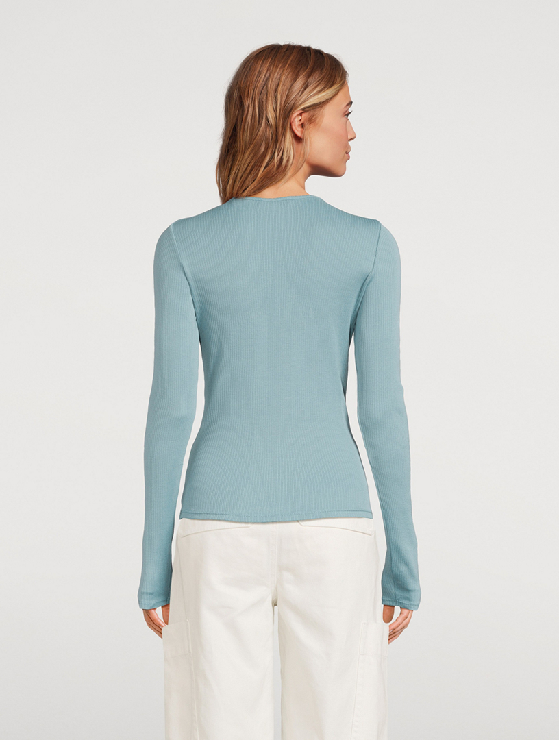 Ribbed Long-Sleeve Top