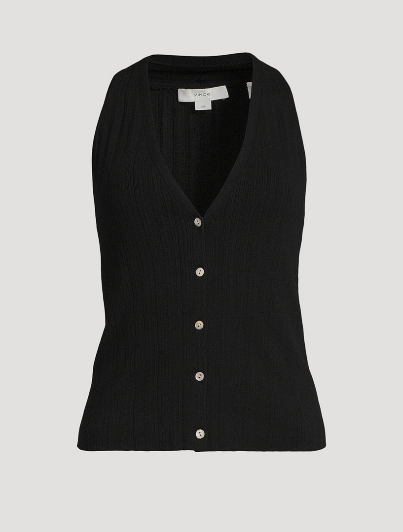 Button-Front Tank Top