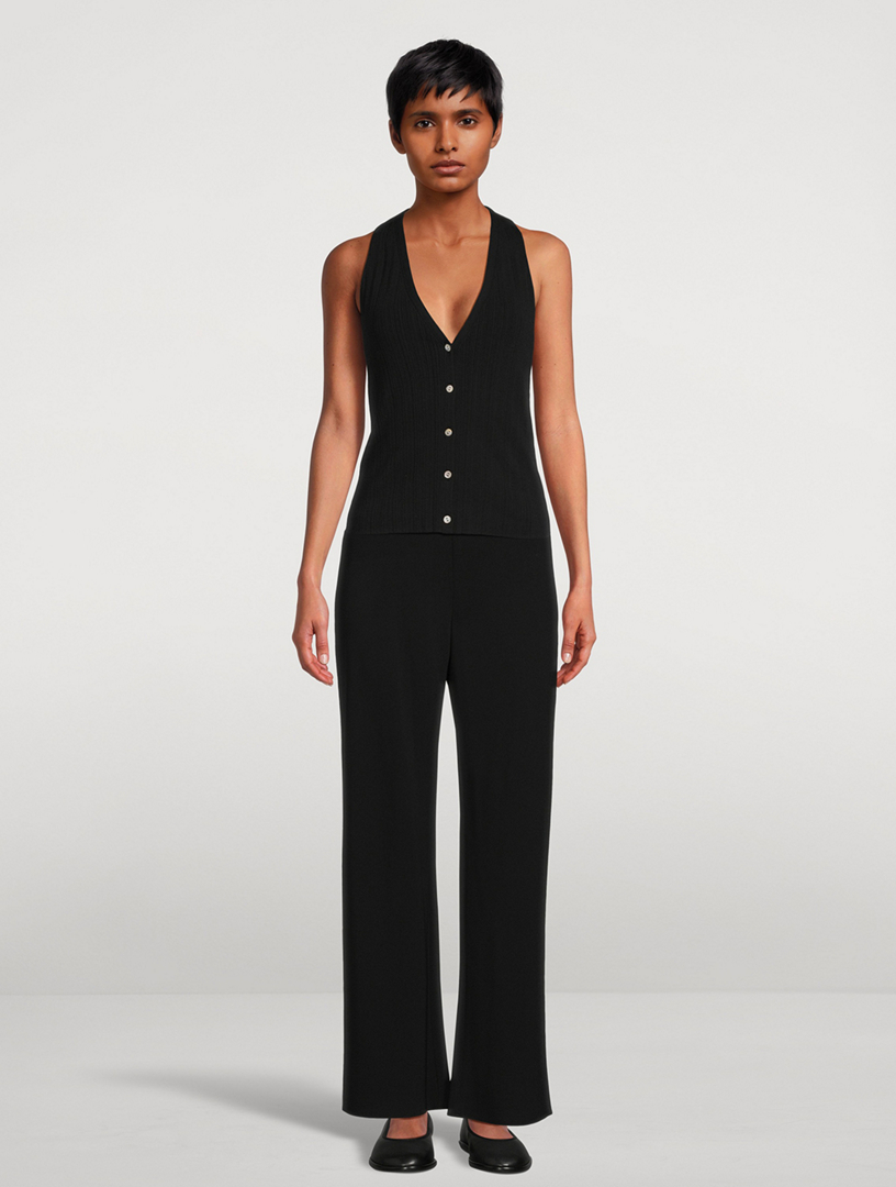 Button-Front Tank Top