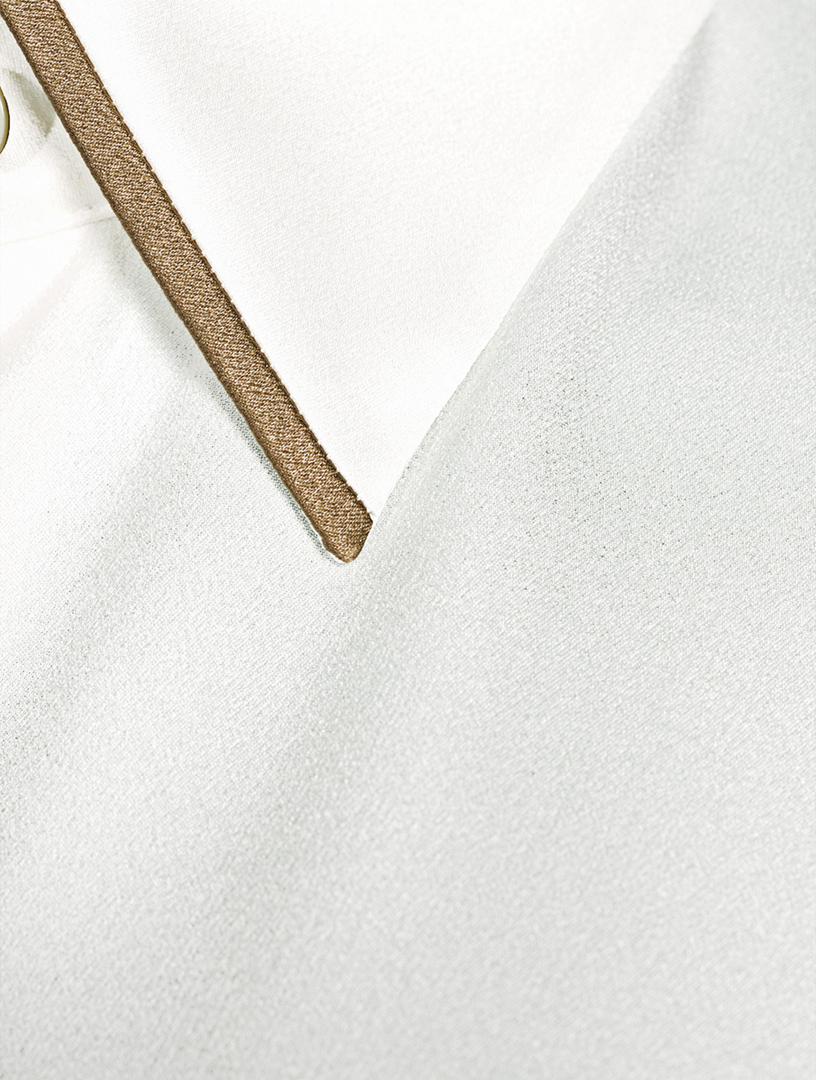 Tipped Silk Satin Shirt