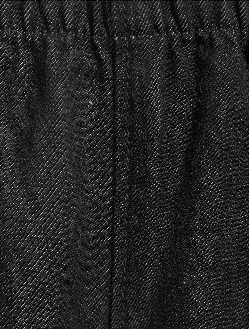 Cotton Twill Wide-Leg Trousers