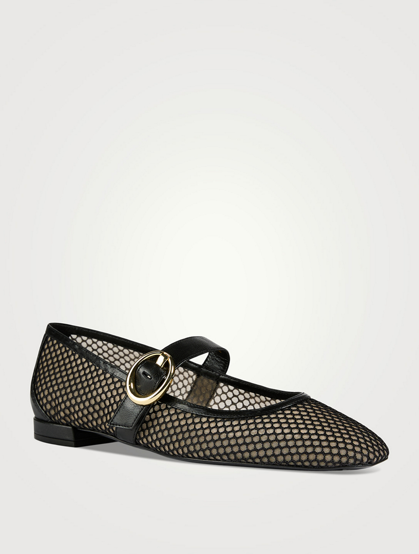 Arabella Mesh Mary Jane Ballet Flats