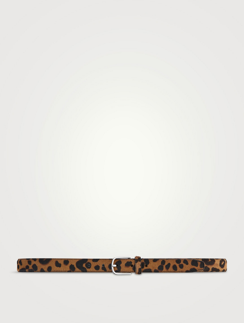 Calf Hair Belt In Leopard Print