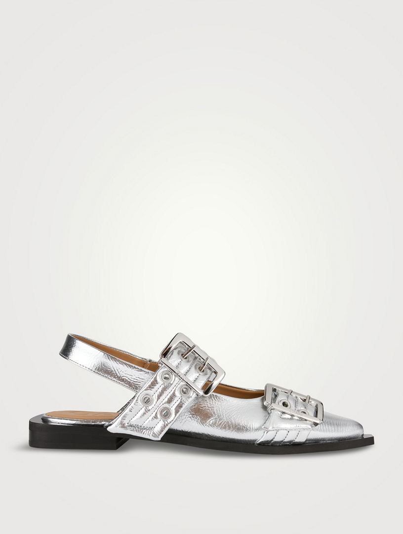 Metallic Slingback Ballet Flats