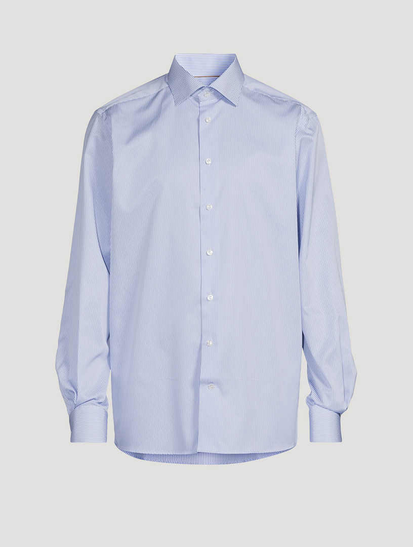 Chemise en sergé rayé de coupe contemporaine