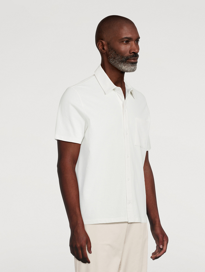 Sueded Cotton Jersey Short-Sleeve Shirt