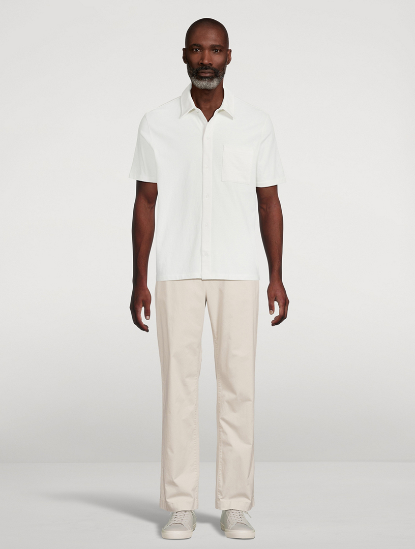 Sueded Cotton Jersey Short-Sleeve Shirt