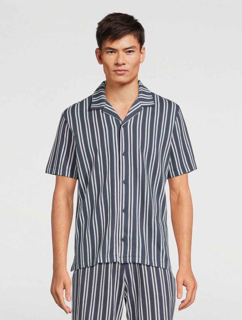 Jacquard Stripe Short-Sleeve Shirt