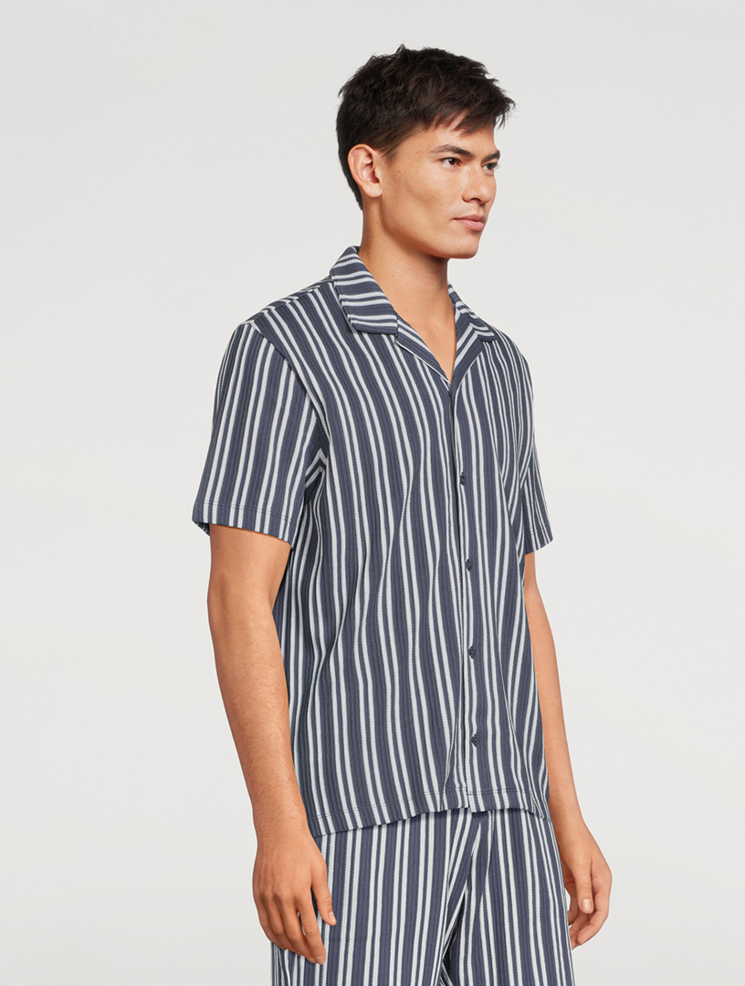 Jacquard Stripe Short-Sleeve Shirt