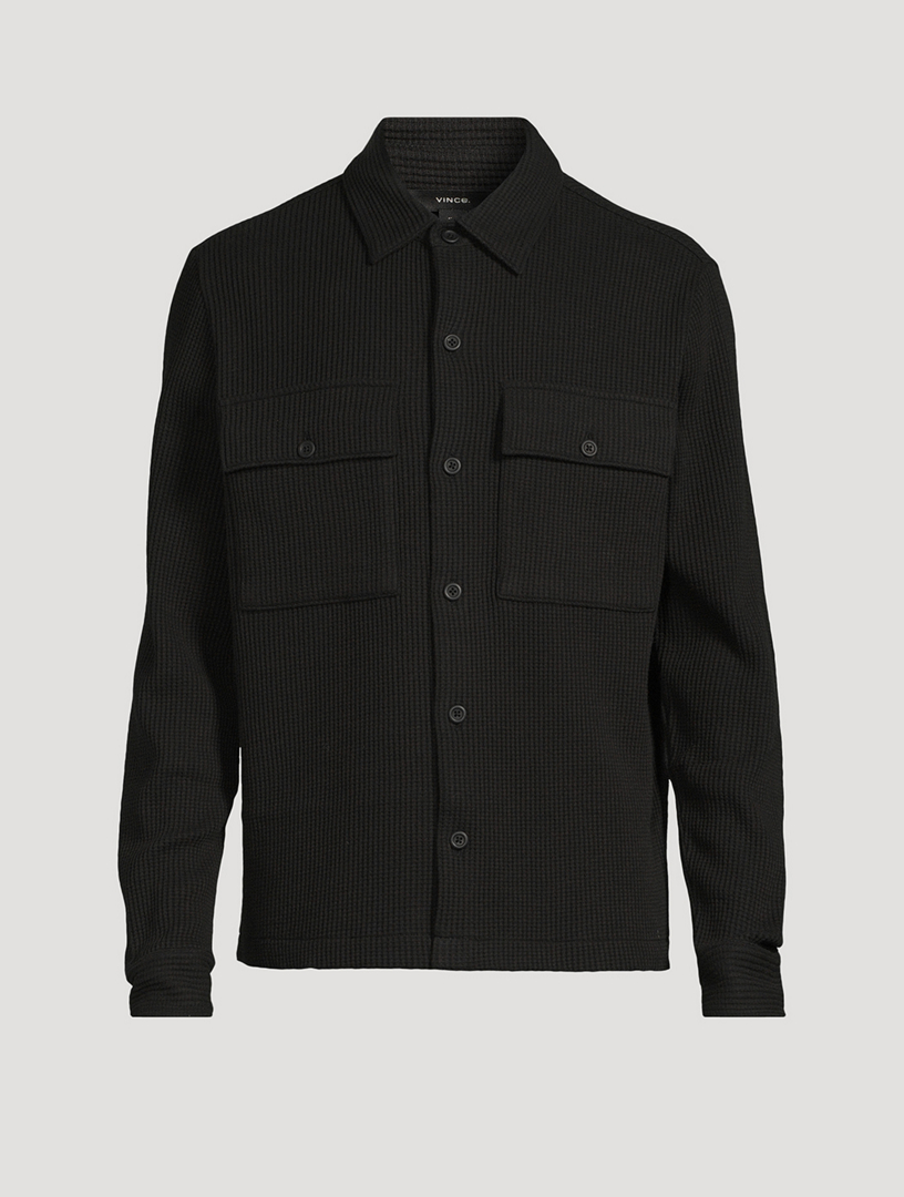 Chunky Waffle Shirt Jacket