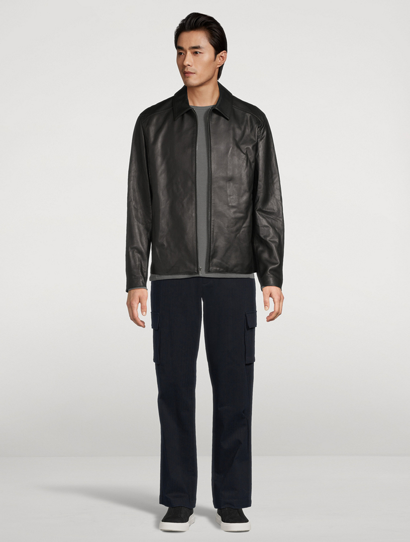 VINCE Leather Zip Jacket | Holt Renfrew