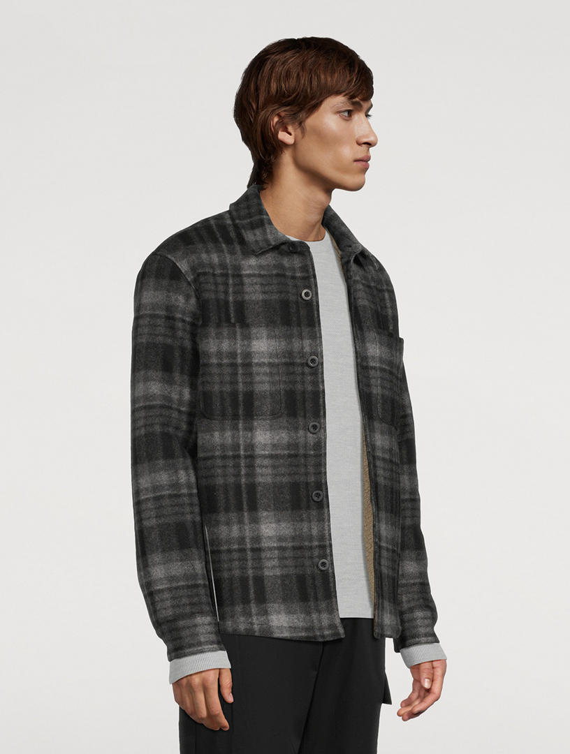 Plaid Sherpa-Lined Shirt Jacket