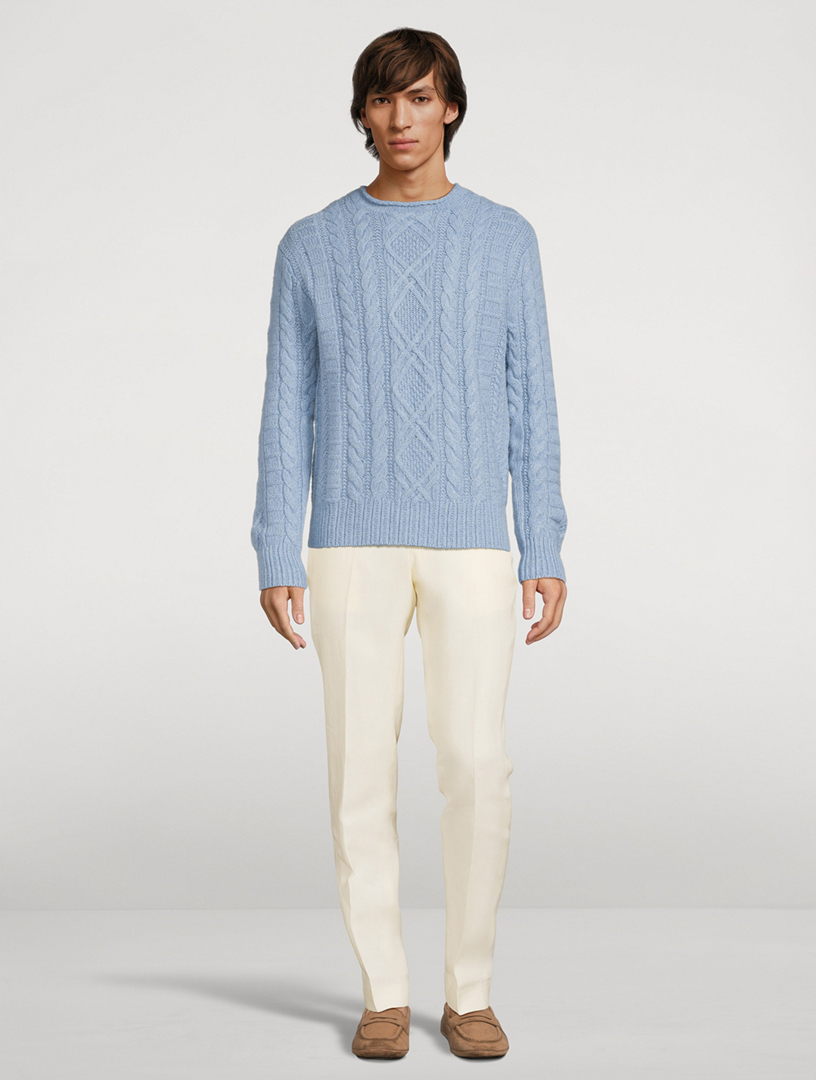 Cotton Cashmere And Linen Fisherman's Sweater