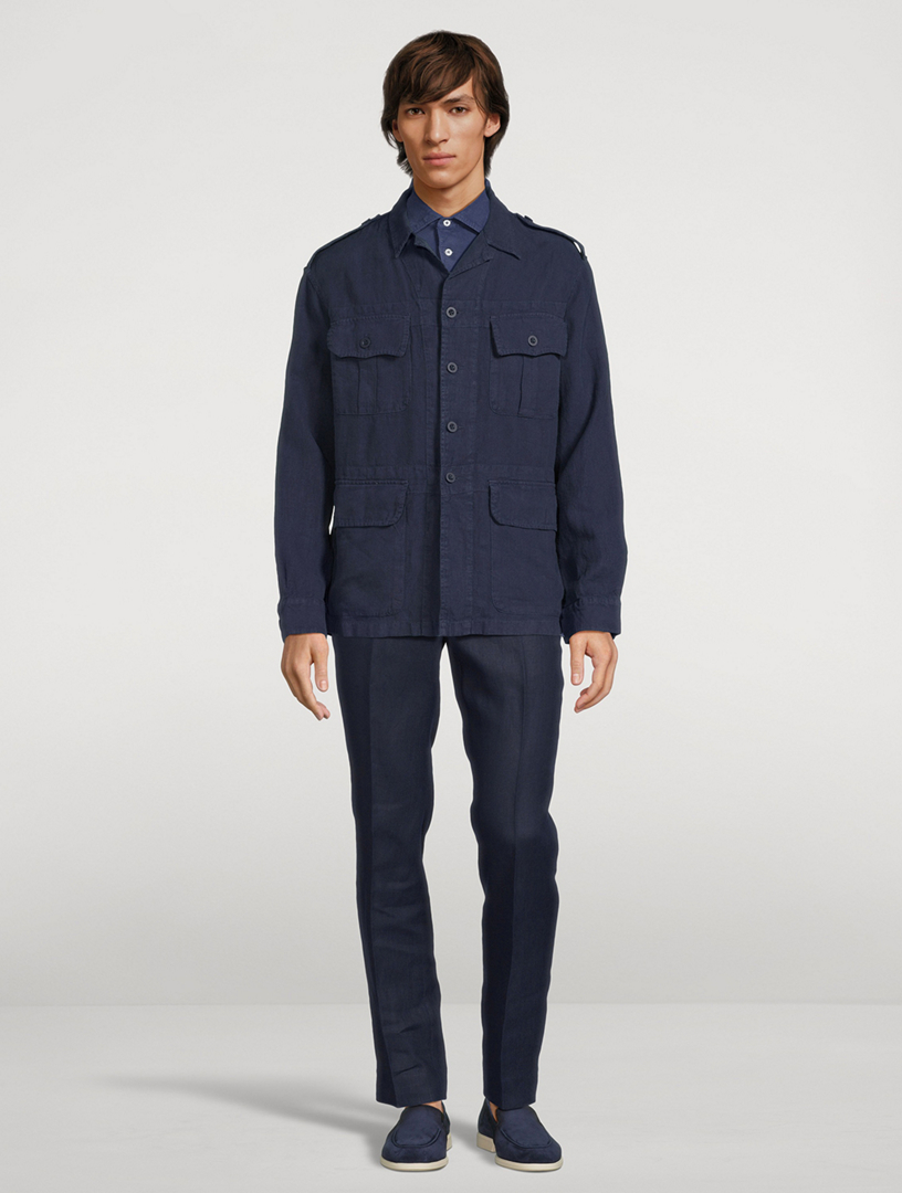 Linen Utility Overshirt