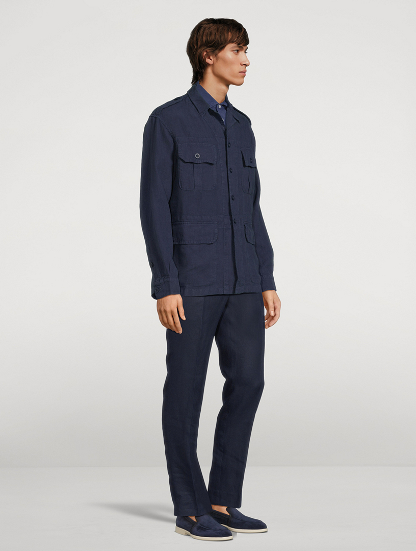 Linen Utility Overshirt