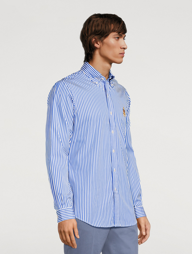 Classic Fit Crest Striped Poplin Shirt
