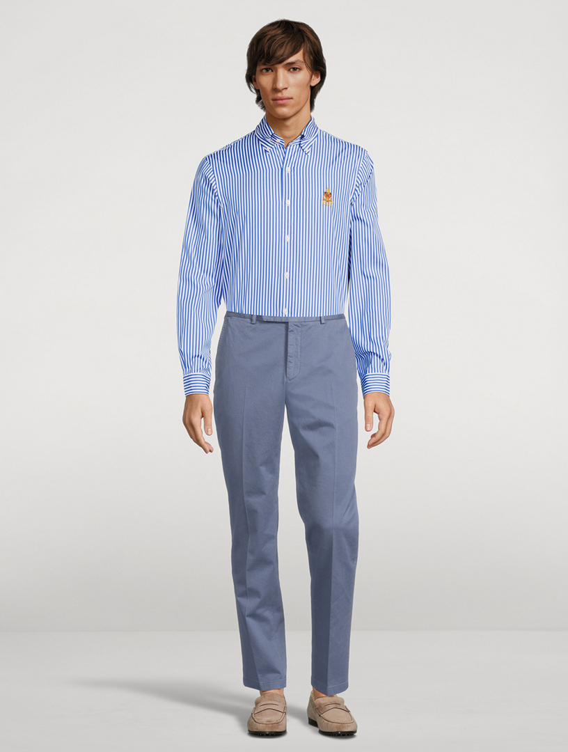 Classic Fit Crest Striped Poplin Shirt