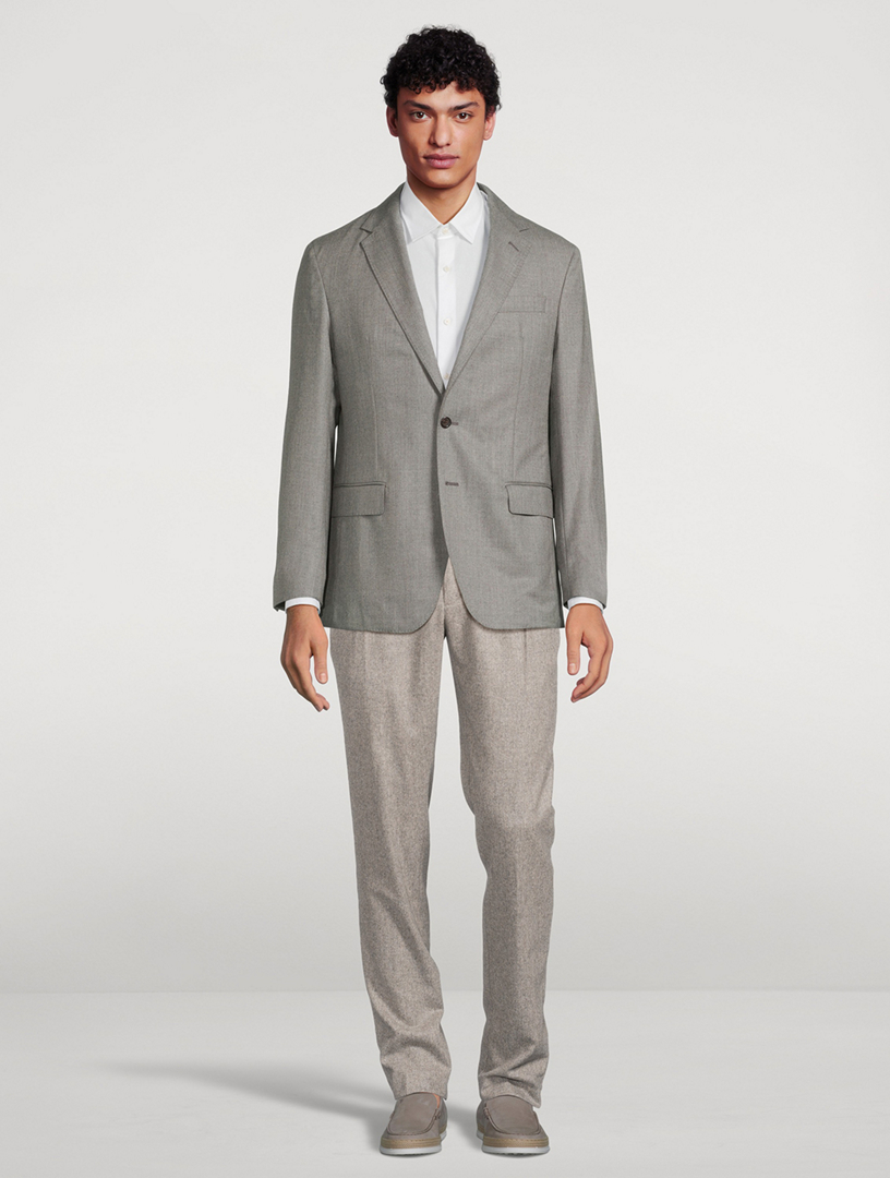 Wool Flannel Tailored Trousers