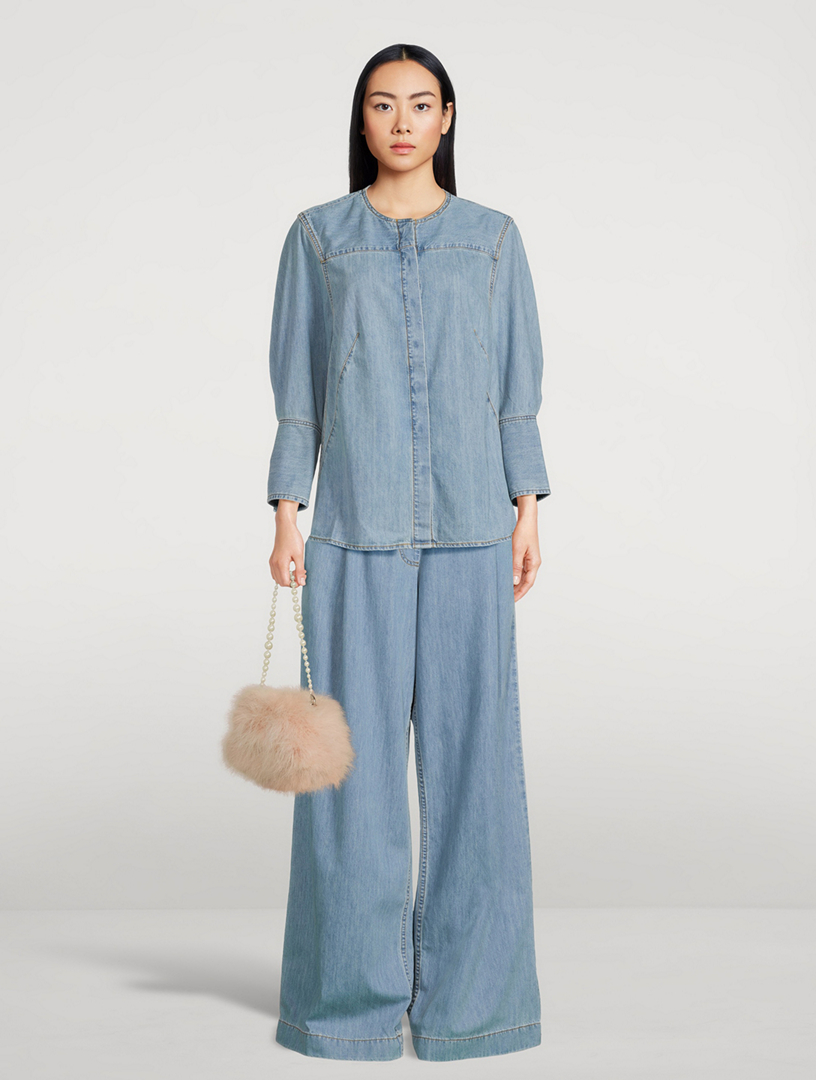 DRIES VAN NOTEN Wide-Leg Denim Pants | Holt Renfrew