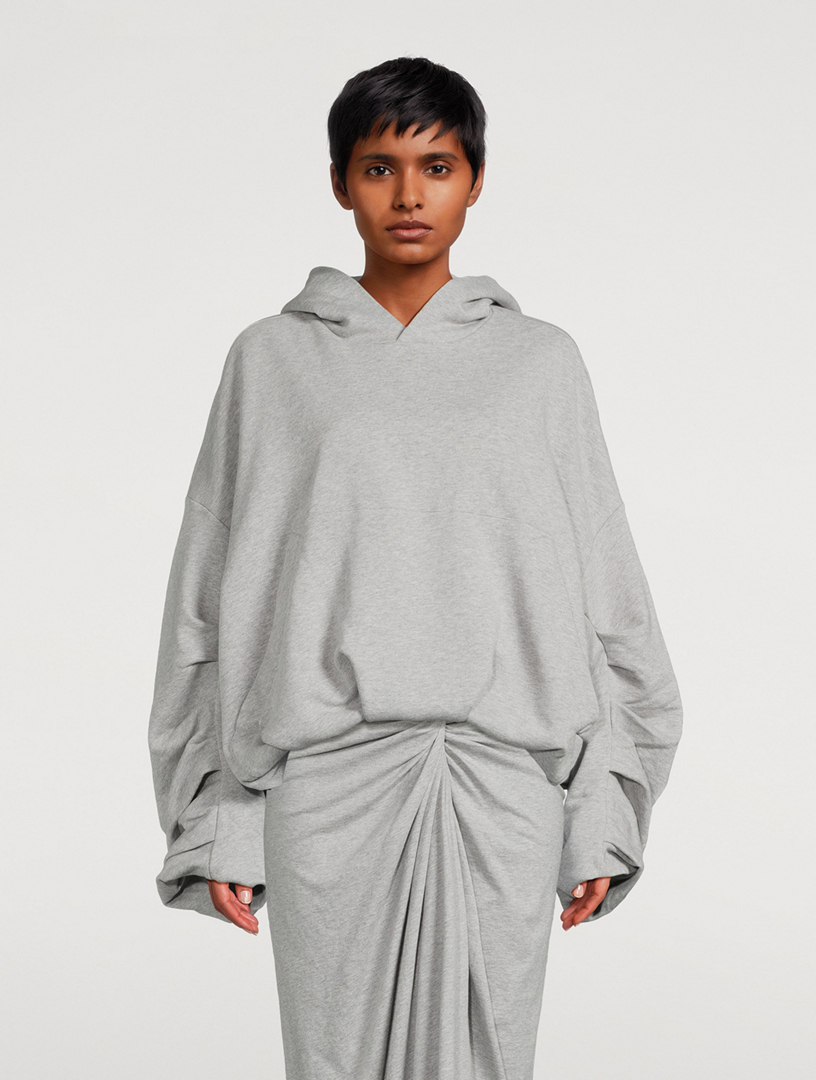 Oversized Pleated Sleeve Hoodie